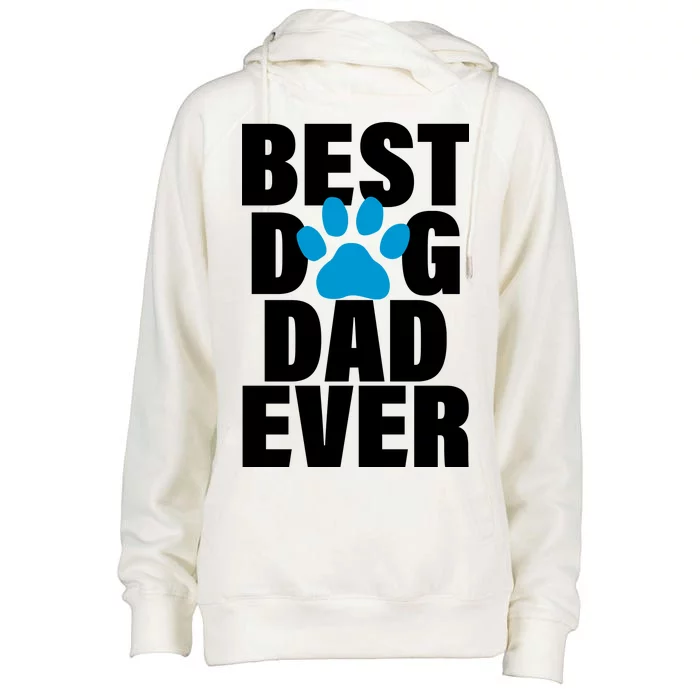 Best Dog Dad Ever Paw Womens Funnel Neck Pullover Hood