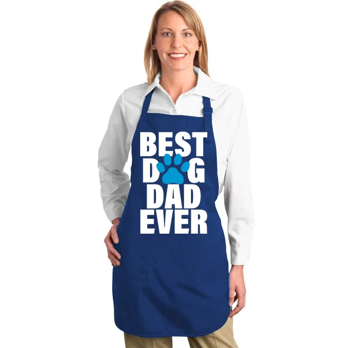 Best Dog Dad Ever Paw Full-Length Apron With Pocket