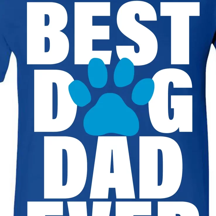 Best Dog Dad Ever Paw V-Neck T-Shirt