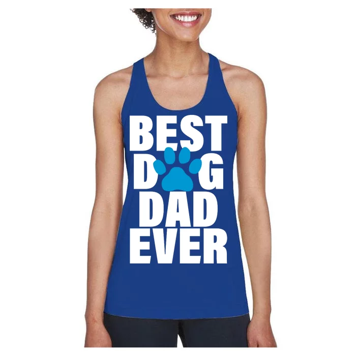 Best Dog Dad Ever Paw Women's Racerback Tank