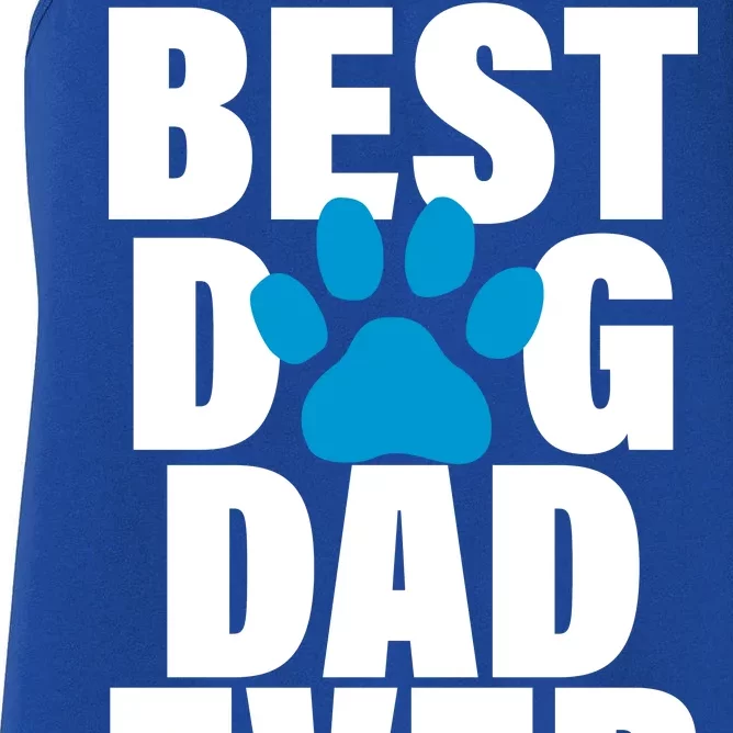 Best Dog Dad Ever Paw Women's Racerback Tank