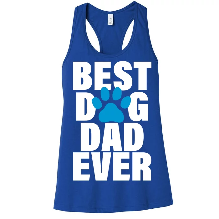 Best Dog Dad Ever Paw Women's Racerback Tank