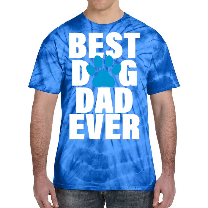 Best Dog Dad Ever Paw Tie-Dye T-Shirt