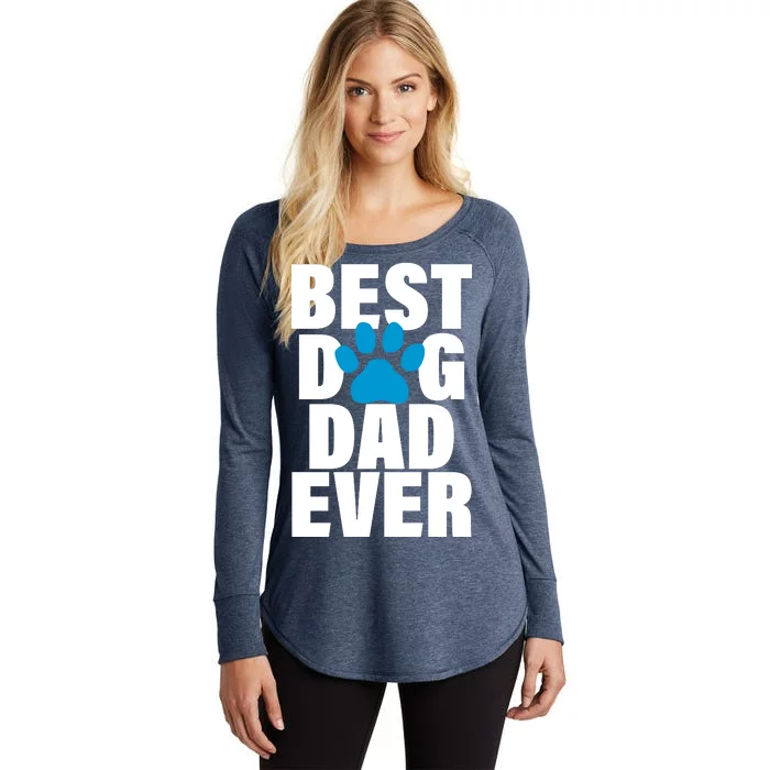 Best Dog Dad Ever Paw Women's Perfect Tri Tunic Long Sleeve Shirt