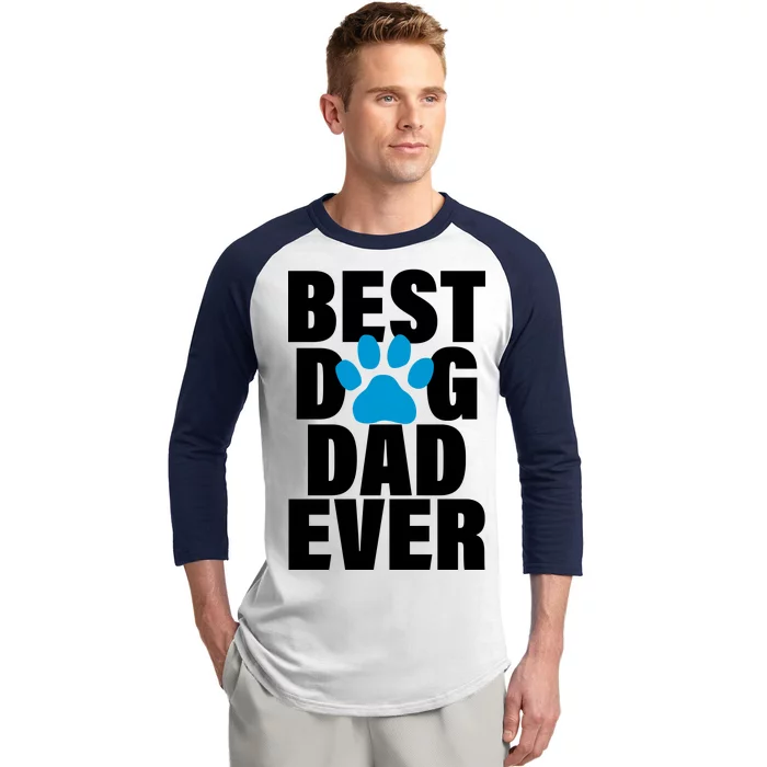 Best Dog Dad Ever Paw Baseball Sleeve Shirt