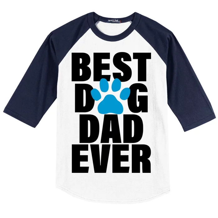 Best Dog Dad Ever Paw Baseball Sleeve Shirt