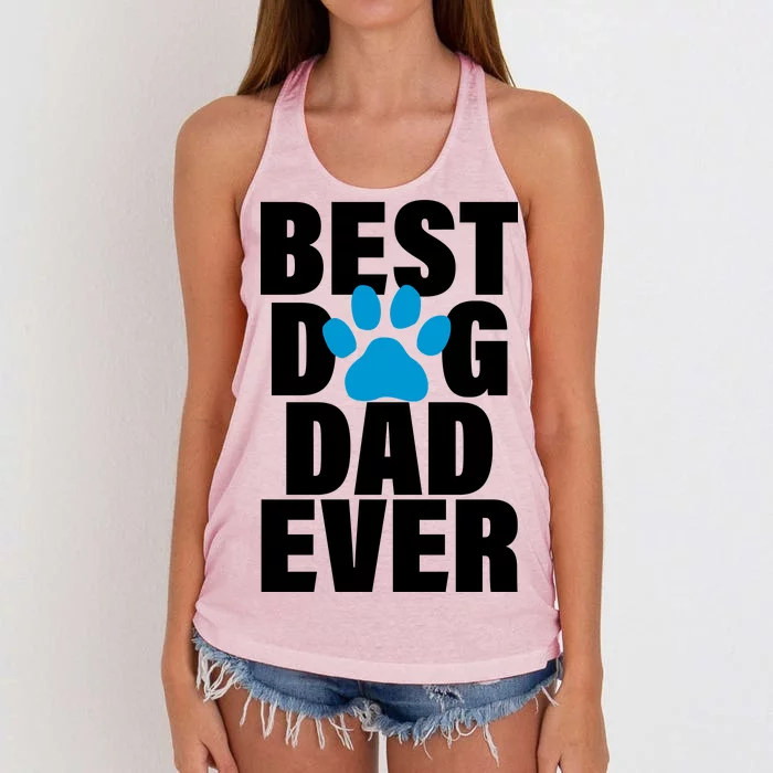 Best Dog Dad Ever Paw Women's Knotted Racerback Tank