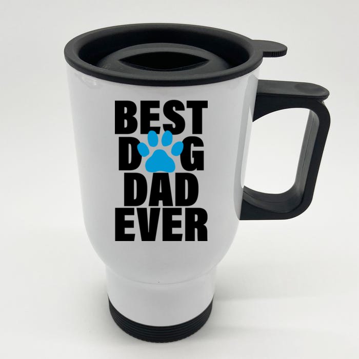 Best Dog Dad Ever Paw Front & Back Stainless Steel Travel Mug