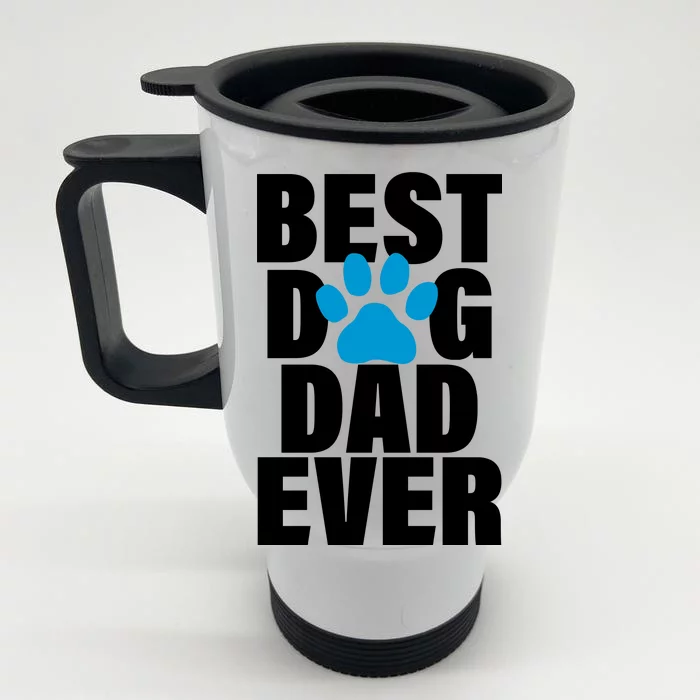 Best Dog Dad Ever Paw Front & Back Stainless Steel Travel Mug