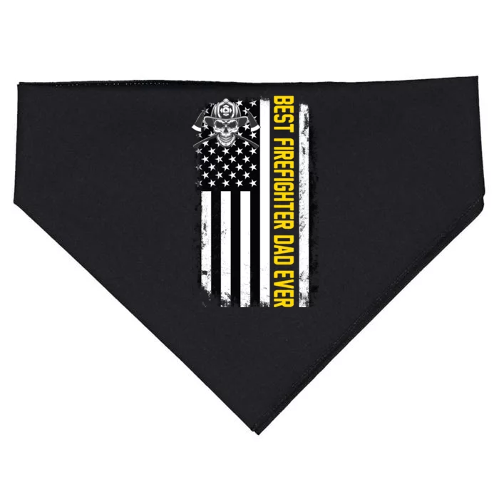 Best Firefighter Dad Ever Flag USA-Made Doggie Bandana