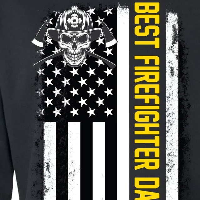 Best Firefighter Dad Ever Flag Cropped Pullover Crew