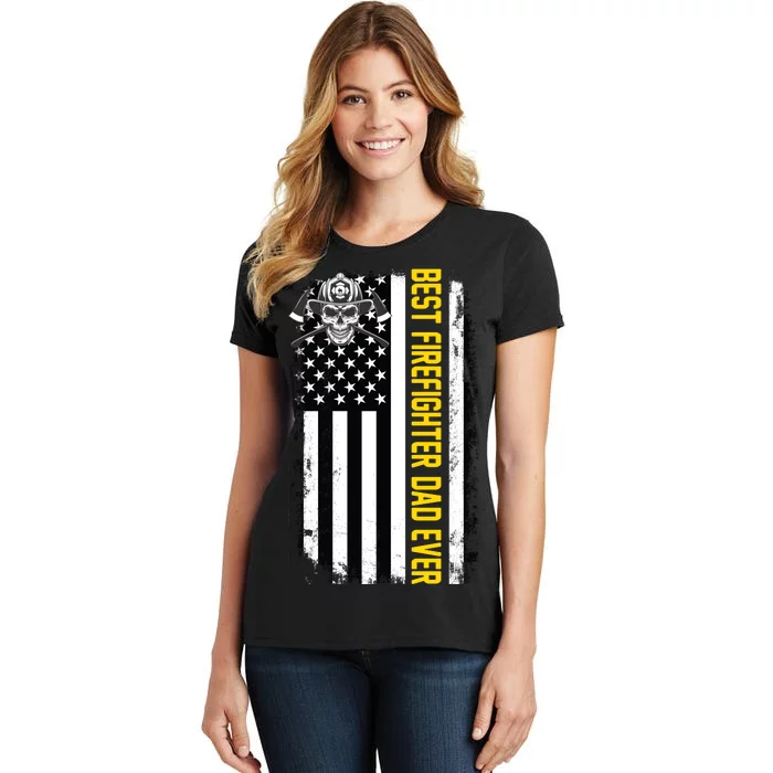 Best Firefighter Dad Ever Flag Women's T-Shirt