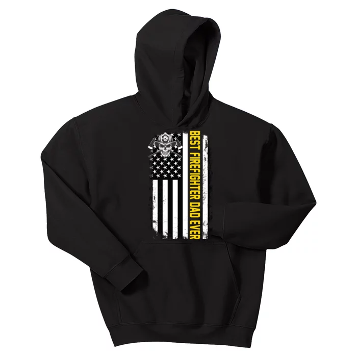 Best Firefighter Dad Ever Flag Kids Hoodie