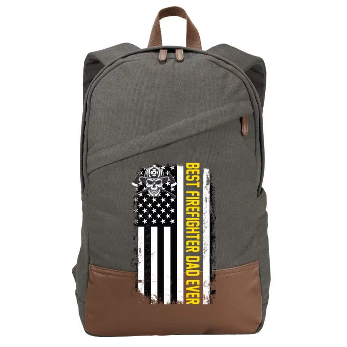 Best Firefighter Dad Ever Flag Cotton Canvas Backpack