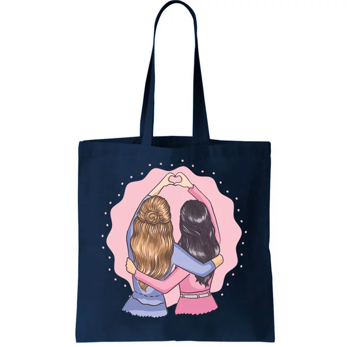 Best Friends Heart Tote Bag