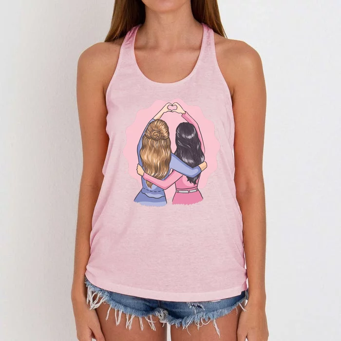 Best Friends Heart Women's Knotted Racerback Tank