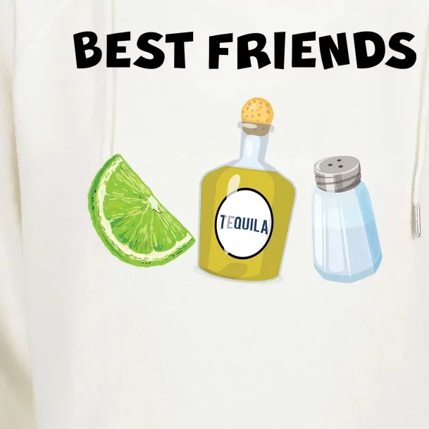 Best Friends Lime Tequila Salt Womens Funnel Neck Pullover Hood