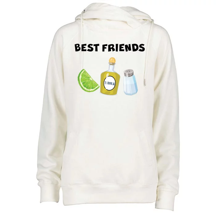 Best Friends Lime Tequila Salt Womens Funnel Neck Pullover Hood