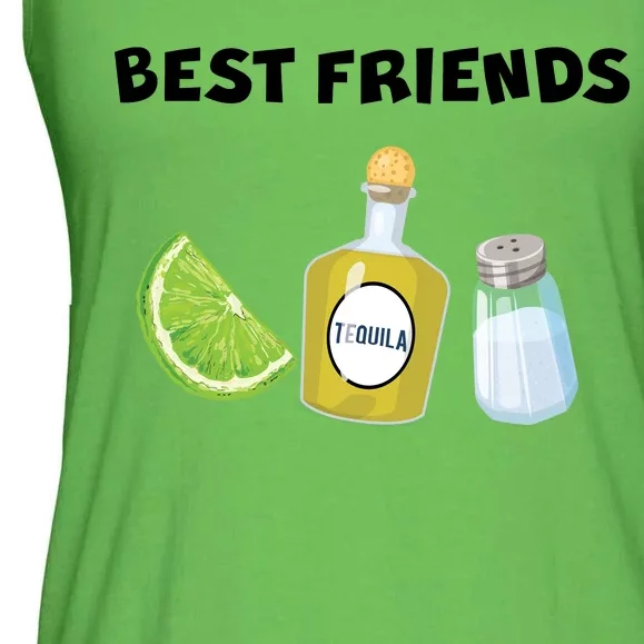 Best Friends Lime Tequila Salt Ladies Essential Flowy Tank