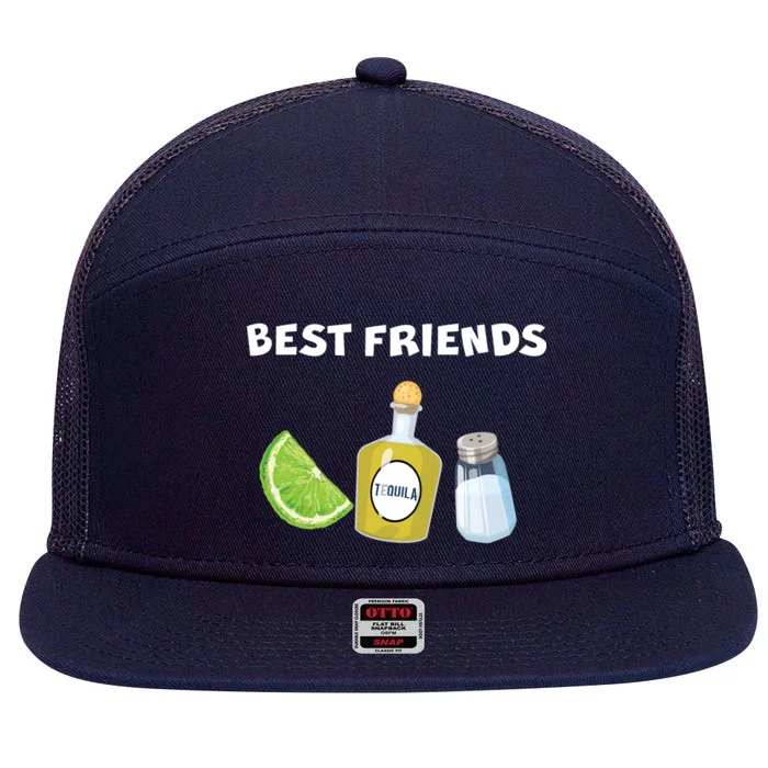 Best Friends Lime Tequila Salt 7 Panel Mesh Trucker Snapback Hat