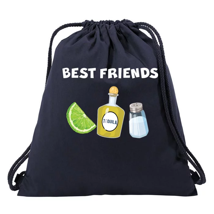 Best Friends Lime Tequila Salt Drawstring Bag