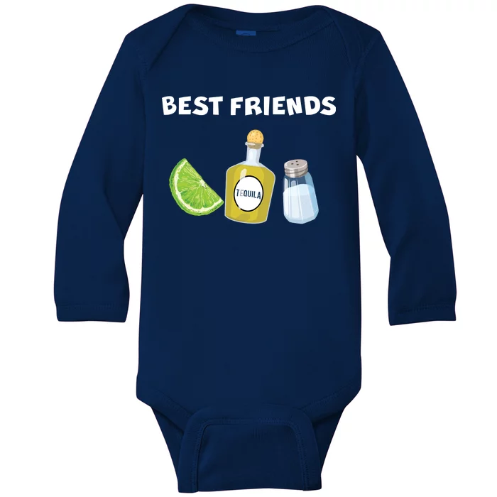 Best Friends Lime Tequila Salt Baby Long Sleeve Bodysuit