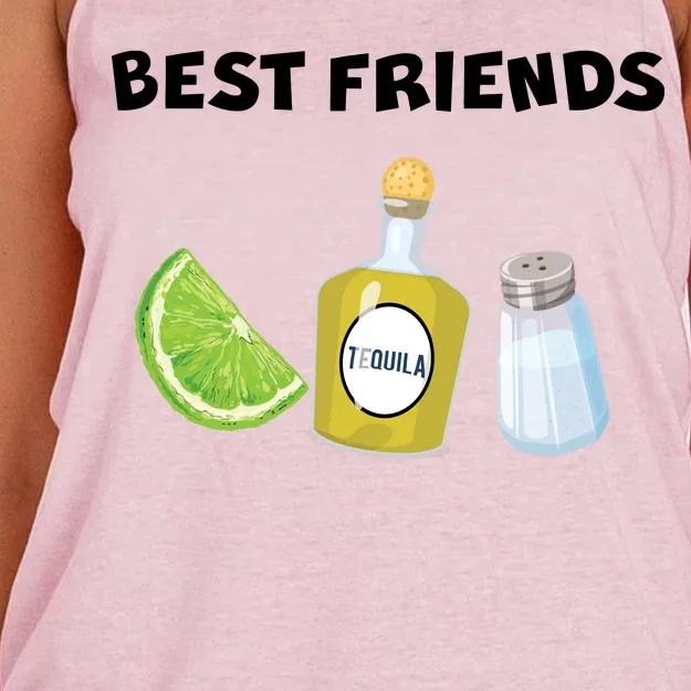 Best Friends Lime Tequila Salt Women's Knotted Racerback Tank