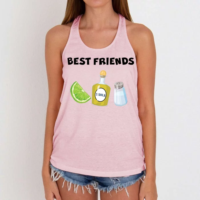 Best Friends Lime Tequila Salt Women's Knotted Racerback Tank