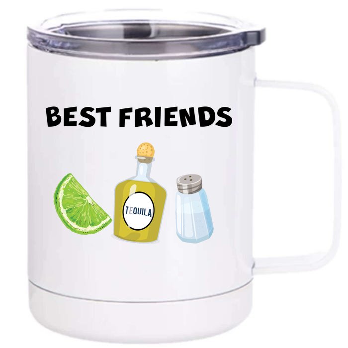 Best Friends Lime Tequila Salt Front & Back 12oz Stainless Steel Tumbler Cup