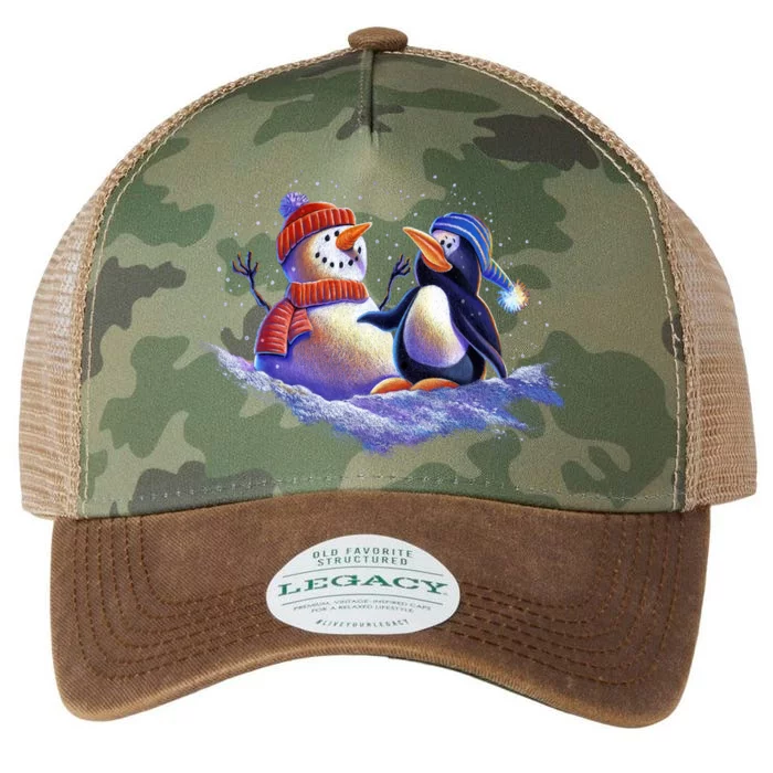 Best Friends Snowman and Penguin Legacy Tie Dye Trucker Hat