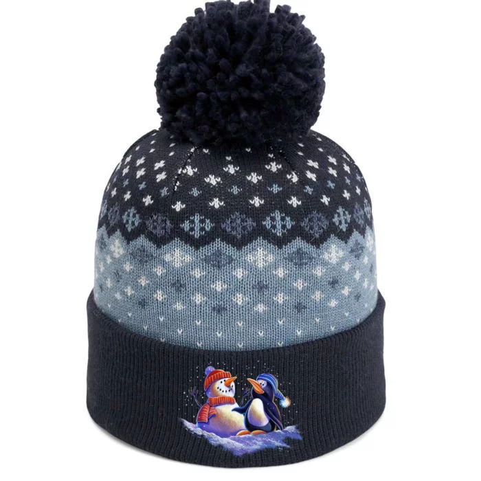 Best Friends Snowman and Penguin The Baniff Cuffed Pom Beanie