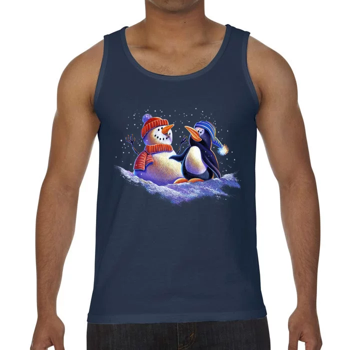 Best Friends Snowman and Penguin Comfort Colors® Tank Top