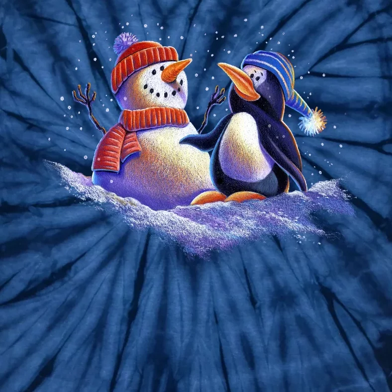 Best Friends Snowman and Penguin Tie-Dye T-Shirt