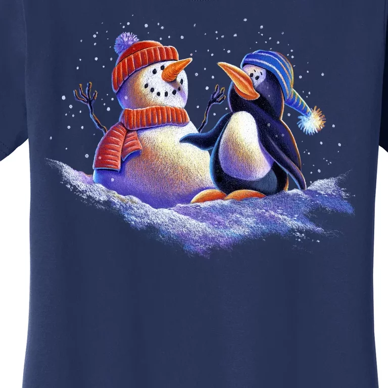 Best Friends Snowman and Penguin Women's T-Shirt