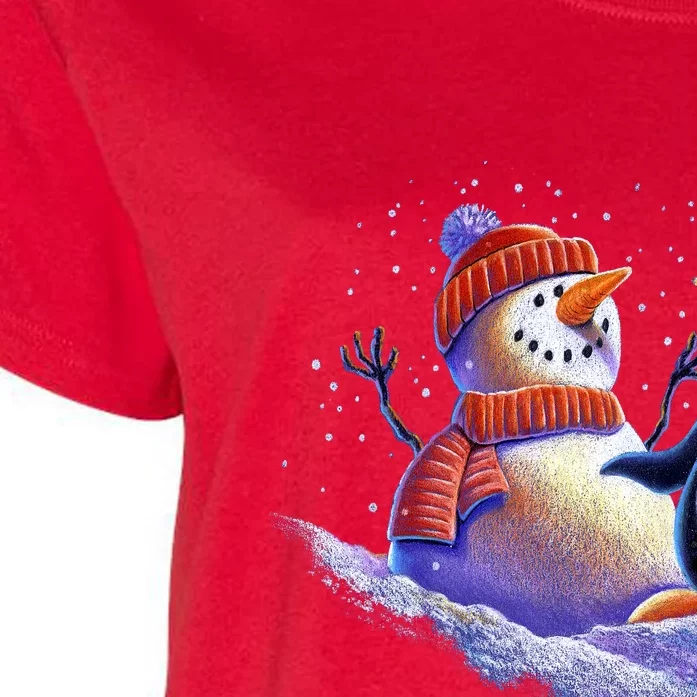 Best Friends Snowman and Penguin Women's Plus Size T-Shirt
