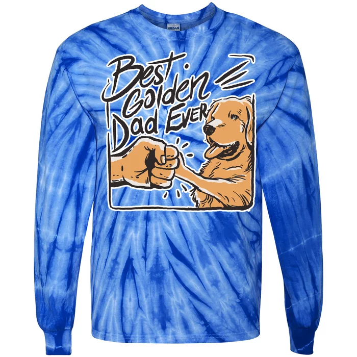 Best Golden Dad Ever Tie-Dye Long Sleeve Shirt