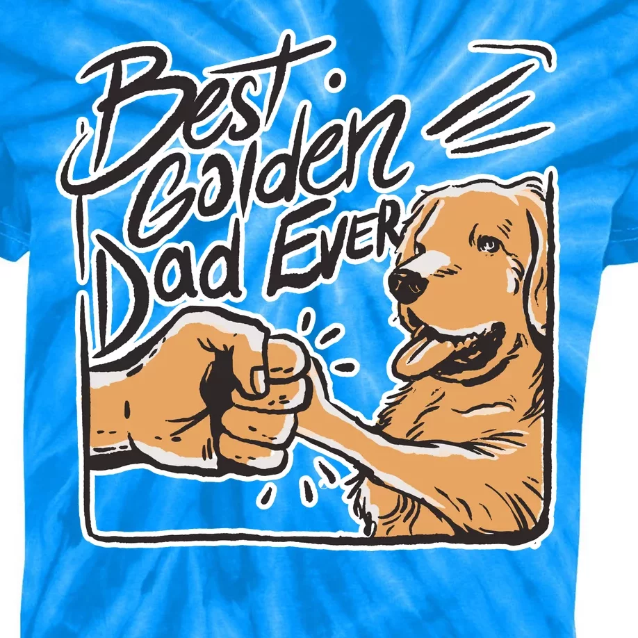 Best Golden Dad Ever Kids Tie-Dye T-Shirt