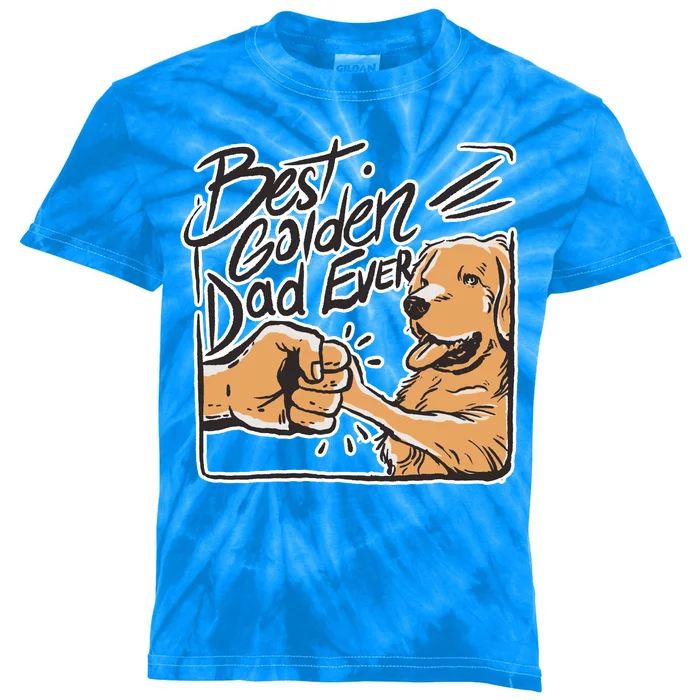 Best Golden Dad Ever Kids Tie-Dye T-Shirt