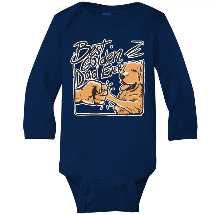 Best Golden Dad Ever Baby Long Sleeve Bodysuit