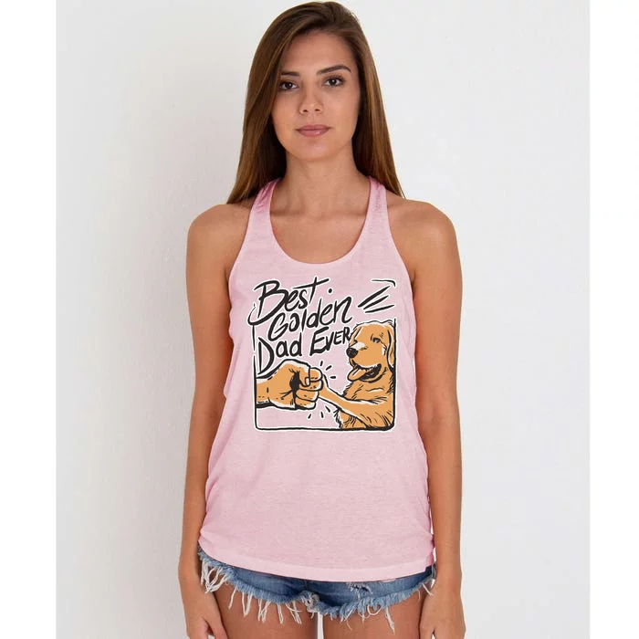 Best Golden Dad Ever Women's Knotted Racerback Tank