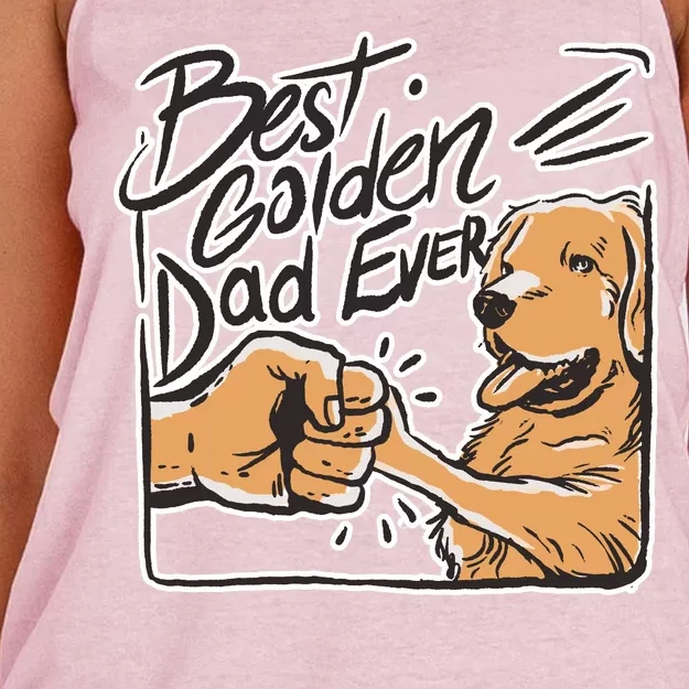 Best Golden Dad Ever Women's Knotted Racerback Tank