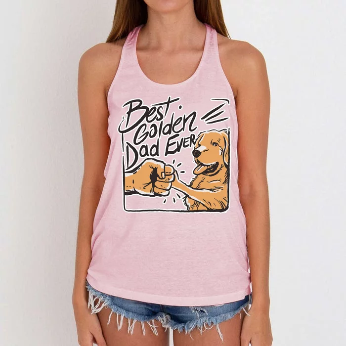 Best Golden Dad Ever Women's Knotted Racerback Tank