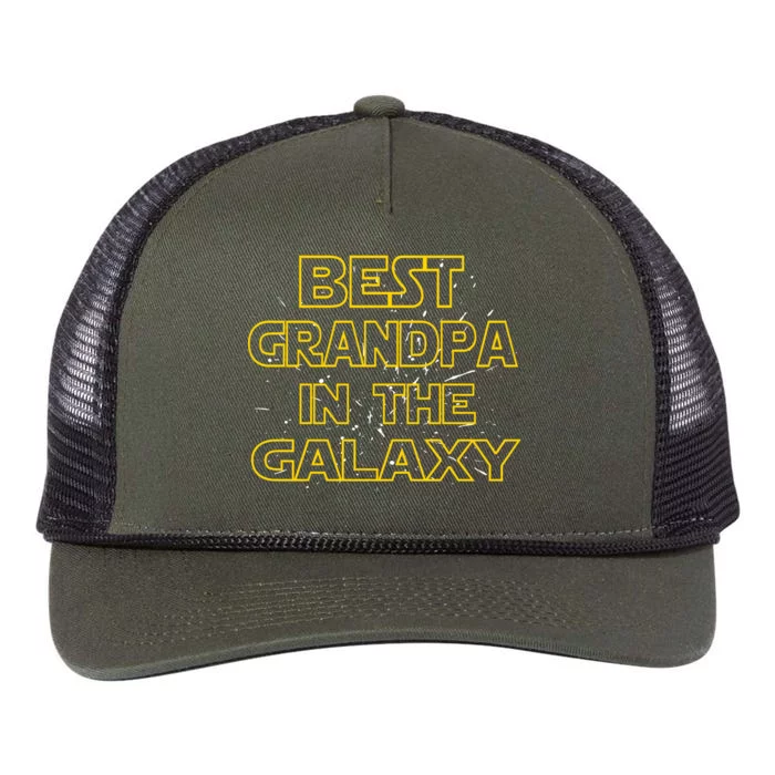 Best Grandpa In The Galaxy Retro Rope Trucker Hat Cap