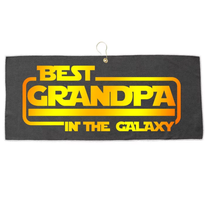 Best Grandpa In The Galaxy Funny Large Microfiber Waffle Golf Towel