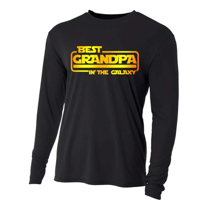 Best Grandpa In The Galaxy Funny Cooling Performance Long Sleeve Crew