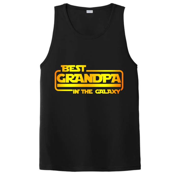 Best Grandpa In The Galaxy Funny Performance Tank