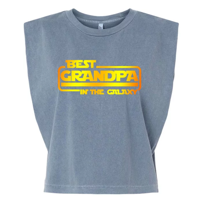 Best Grandpa In The Galaxy Funny Garment-Dyed Women's Muscle Tee