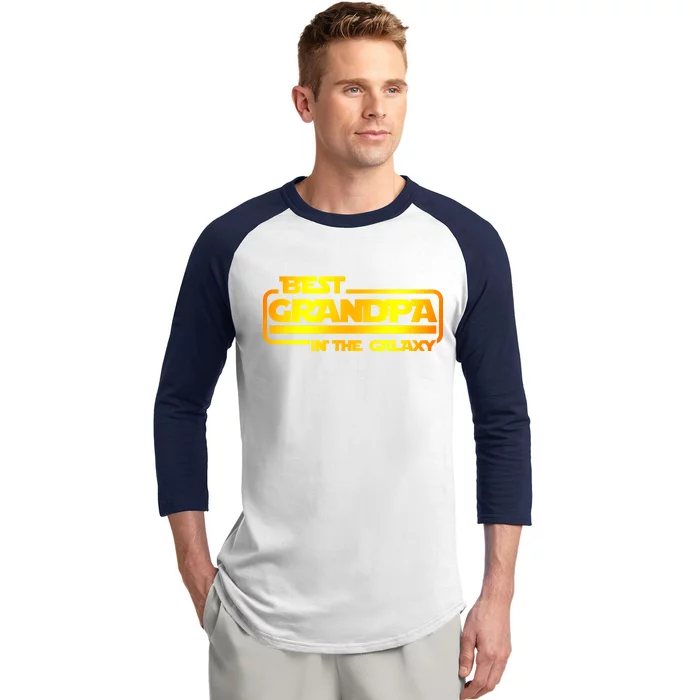 Best Grandpa In The Galaxy Funny Baseball Sleeve Shirt