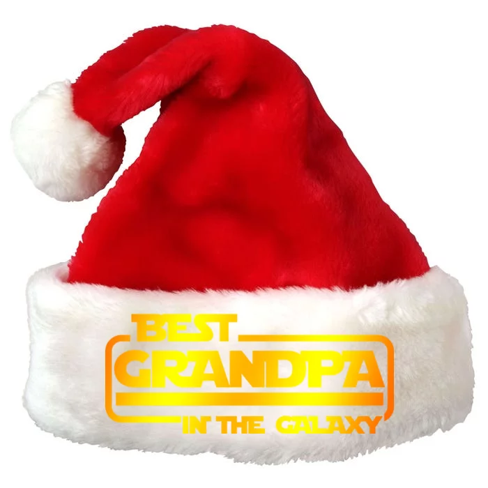 Best Grandpa In The Galaxy Funny Premium Christmas Santa Hat