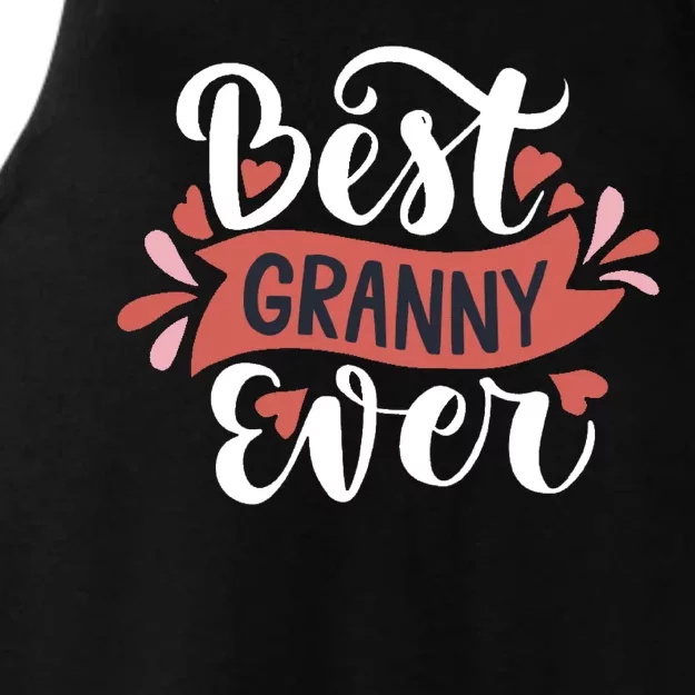 Best Granny Ever Hearts Ladies Tri-Blend Wicking Tank